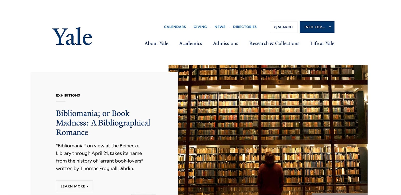 Yale University website