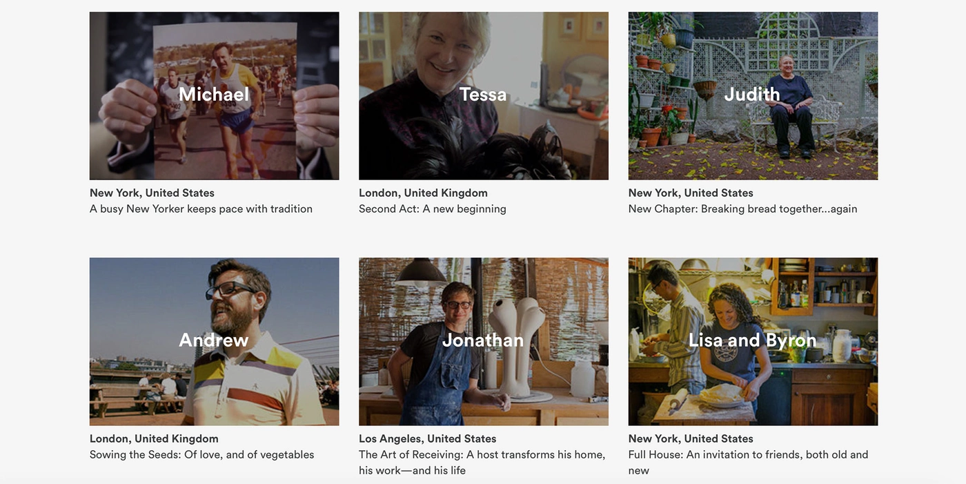 Airbnb Stories storytelling example