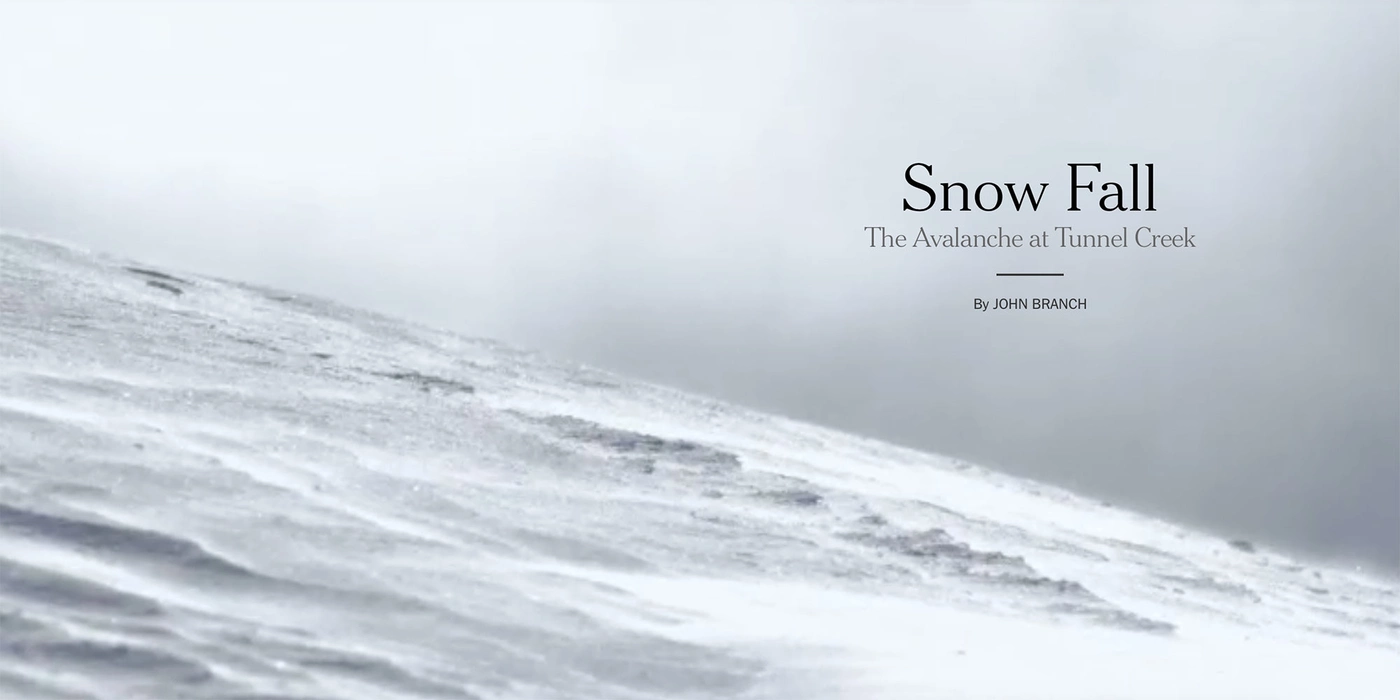 Snow Fall multimedia storytelling example