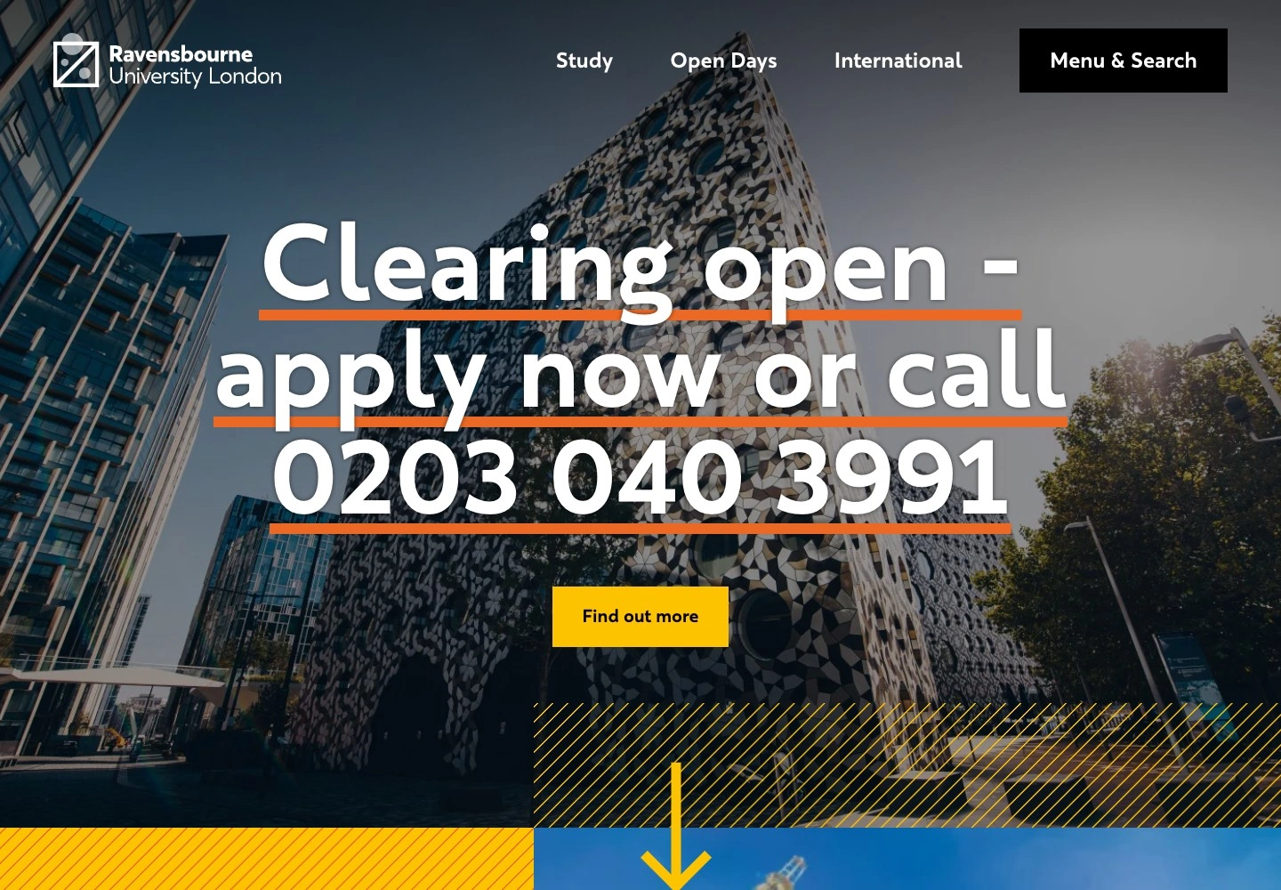 Ravensbourne University London: главная страница